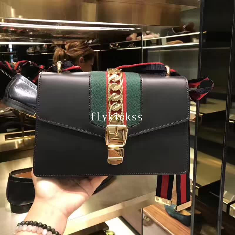 GC Black Medium Shoulder Bag